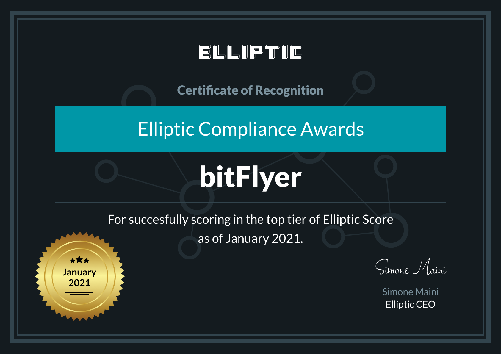 Elliptic recognizes bitFlyer for outstanding compliance for the second time in a row!