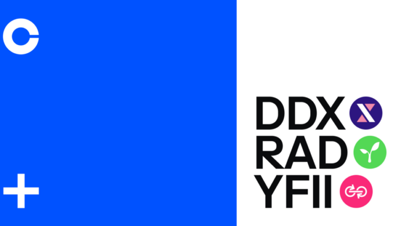 DerivaDAO (DDX), DFI.money (YFII) and Radicle (RAD) are now available on Coinbase