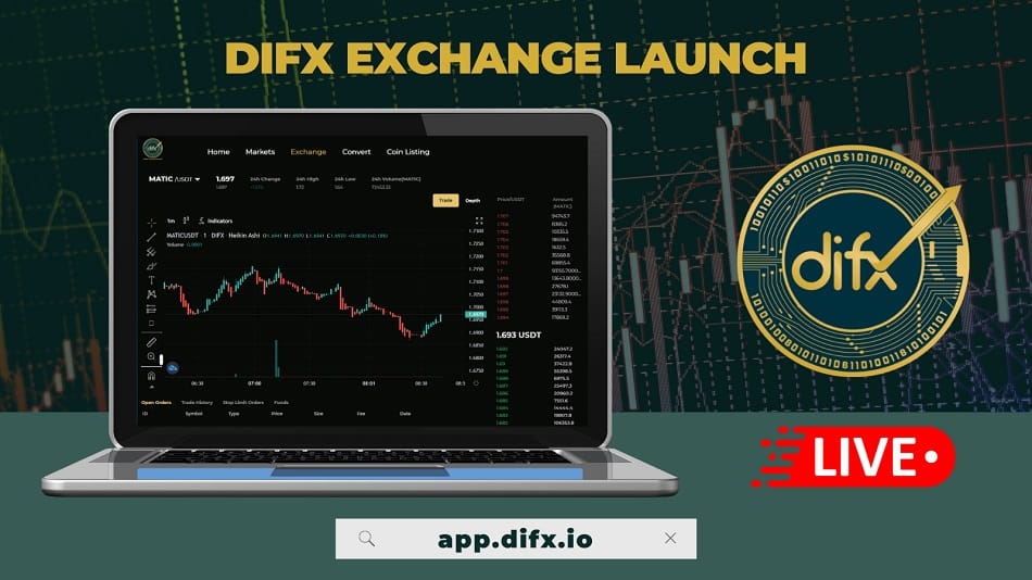 DIFX-io launches Spot Trading Exchange