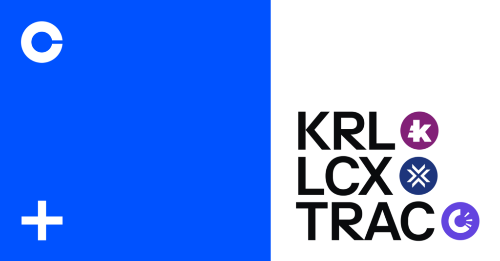 Kryll (KRL), LCX (LCX) and OriginTrail (TRAC) are launching on Coinbase