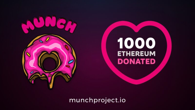 MUNCH Hits Record-Breaking 1000 ETH Charity Donation Milestone
