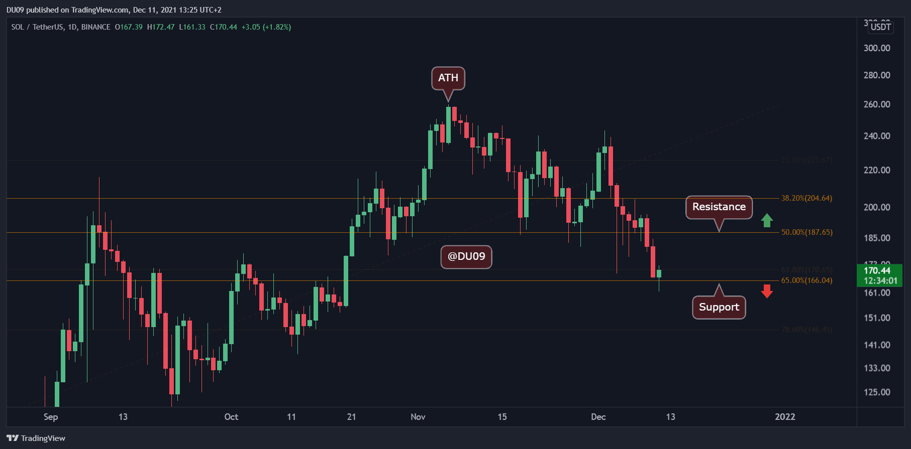 Solana Price Analysis: SOL Struggle to Hold Above $170 as Bears Dominate Momentum