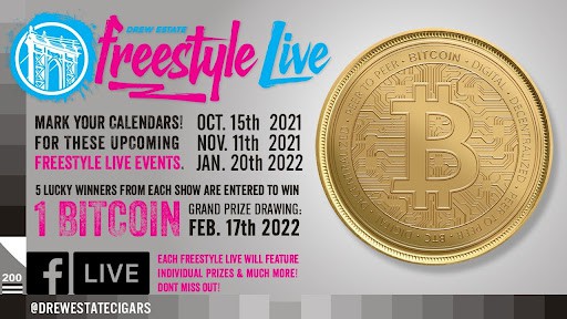 Drew Estate to Offer 1 BTC to Lucky Viewer During January Broadcast