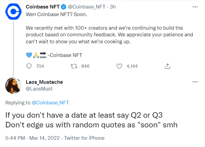 Coinbase NFT Marketplace To Launch “Soon.”