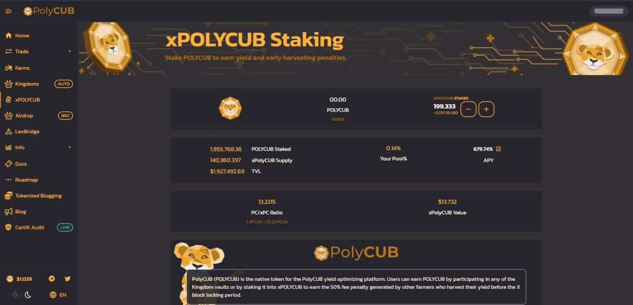 PolyCUB Announced the Launch of its Yield Optimizer on Polygon