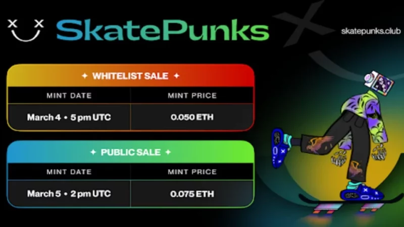 Skate Punks Club NFT Sales – Minting Starts March 4th, 5pm