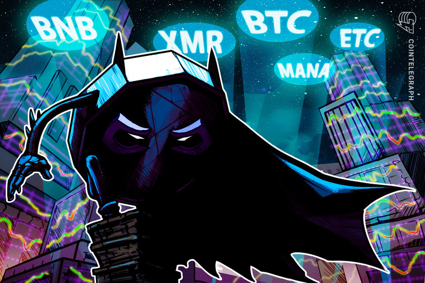 Top 5 cryptocurrencies to watch this week: BTC, BNB, XMR, ETC, MANA