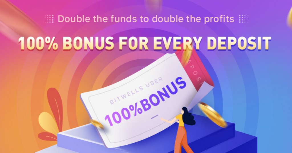 Start Crypto Trading with 100x Leverage & 100% Deposit Bonus on Bitwells￼