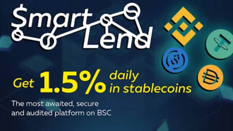 SMARTLend.finance  —  Secure and audited Stablecoin Lending Platform on Binance Smart Chain. Stake BUSD, USDT, USDC, DAI and get stable rewards (1.5% per day).