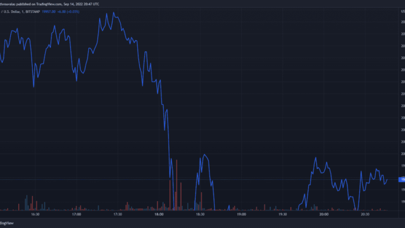$185 Million in Liquidations as Bitcoin Falls Under $20K