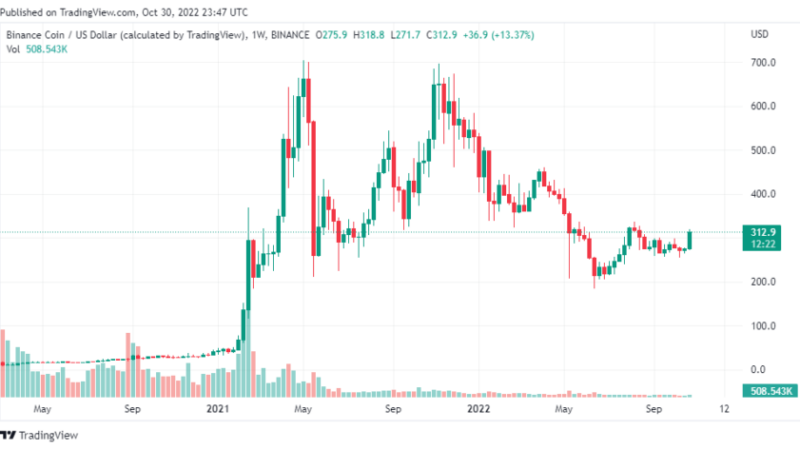 Binance’s BNB Coin Surpasses $300 Mark Amidst Market Recovery