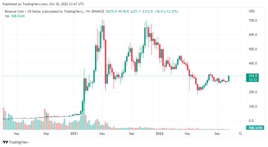 Binance’s BNB Coin Surpasses $300 Mark Amidst Market Recovery