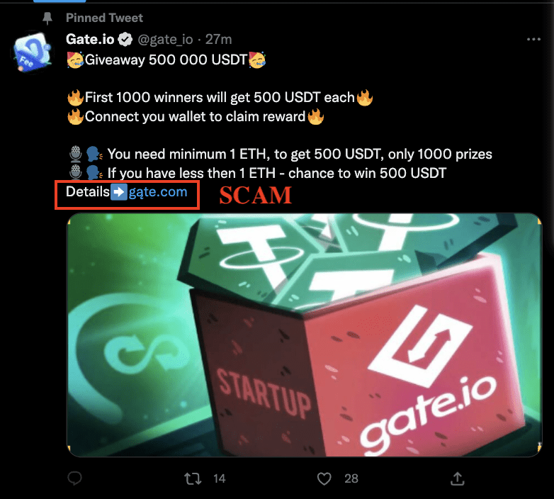 Hackers Compromise the Twitter Account of GateIO to Promote a Phishing Scam