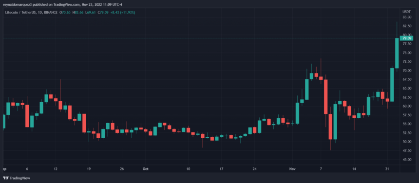 Litecoin Sharks Push Price Over $75, LTC Likely to Keep On Rising