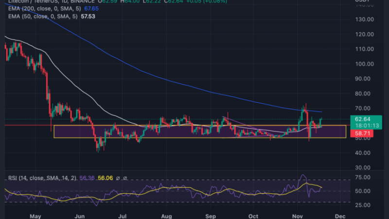 Litecoin Shows Bullish Signs As Price Eyes $70; Will Bulls Push To This Region?