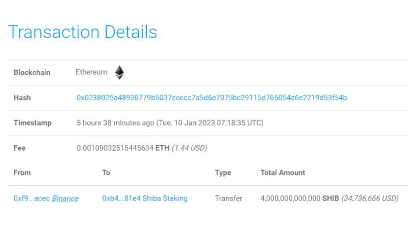 Shiba Inu Bullish Signal: Whale Withdraws $34.7M In SHIB From Binance