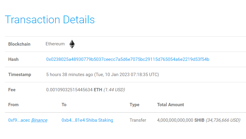 Shiba Inu Bullish Signal: Whale Withdraws $34.7M In SHIB From Binance