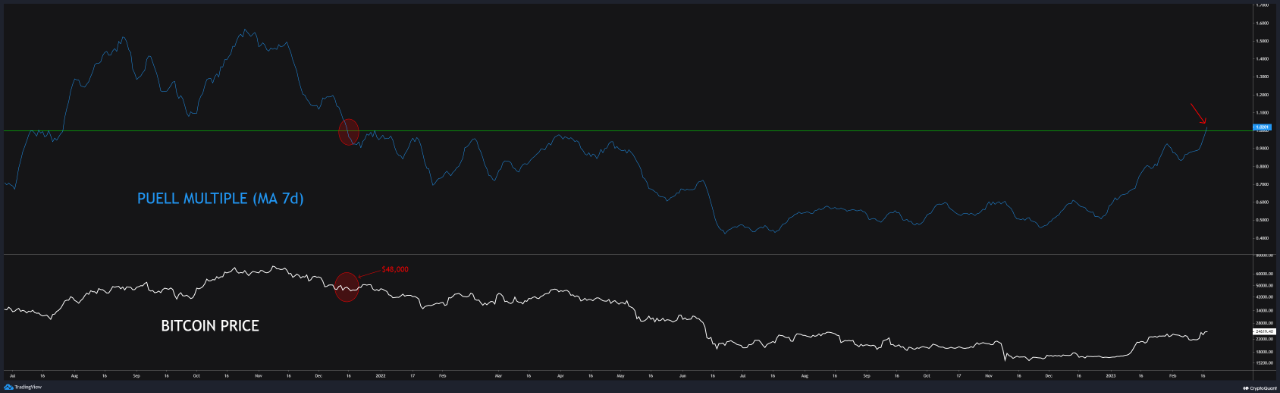 Bitcoin Puell Multiple Hits 14-Month High, Here’s What It Means