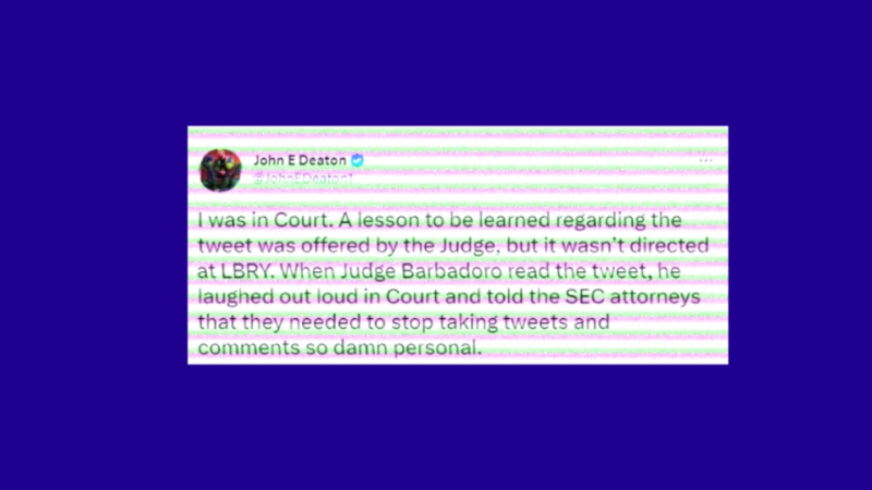 LBRY Stands By Controversial Tweet In Court, Slams SEC As Unfair