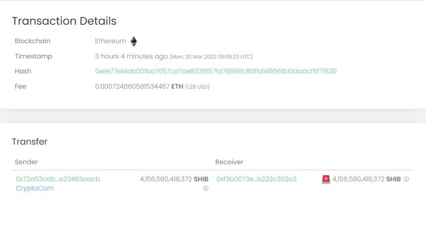 Shiba Inu Sees Outflow Of $270 Million From Crypto.com, Bullish Sign?