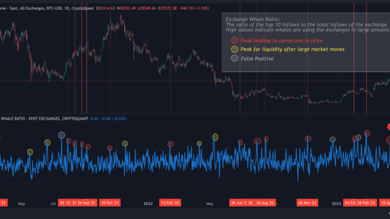 Bitcoin Bearish Signal: Exchange Whale Ratio Spikes