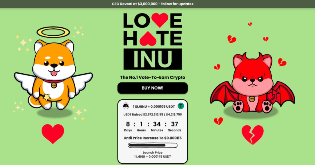 Love Hate Inu Announces Prolific Memecoin Growth Specialist as CEO: Can He Replicate Tamadoge’s 10X Success?