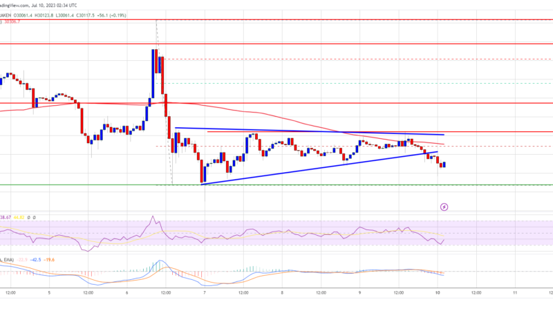 Bitcoin Price Could Nosedive If It Continues To Struggle Below $31K