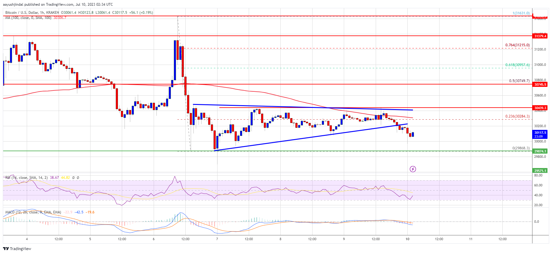 Bitcoin Price Could Nosedive If It Continues To Struggle Below $31K