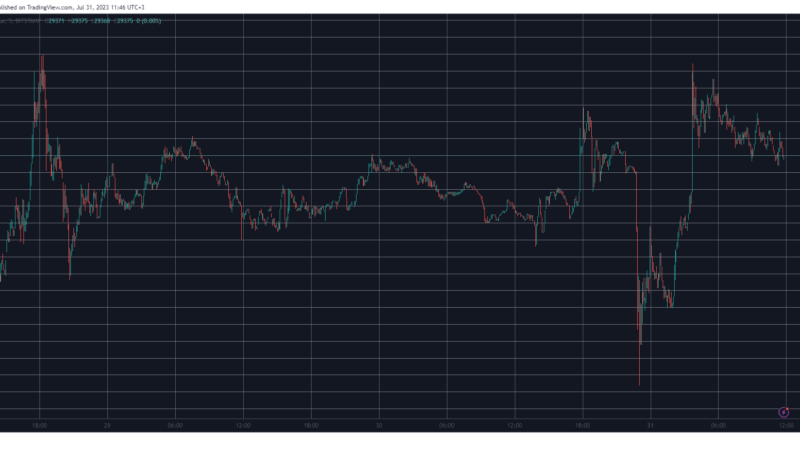 BitcoinSV (BSV) Soars 11% Daily, Bitcoin (BTC) Bounces Off $29K: Market Watch