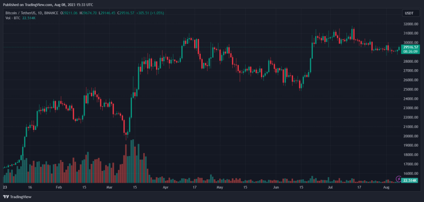 Bitcoin Price To Stay Below $30,000 For Now, Thick Ceiling To Hinder Possible Rally?