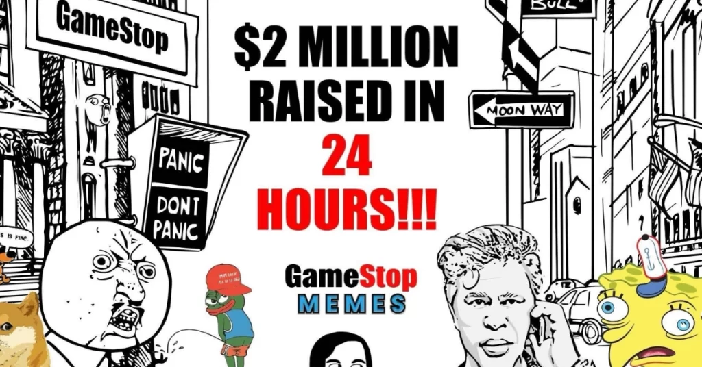 Gamestop Memes Steals The Spotlight From Pepe Coin And Shiba Memu by raising $2 million in under 24 hours 