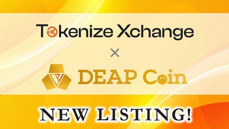 PlayMining Lists DEAPcoin ($DEP) on Tokenize Xchange with USD and SGD Trading Pairs