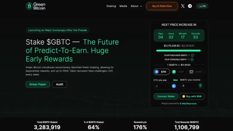 New Green Bitcoin Alternative Project $GBTC Hits $2 Million Mark In Crypto ICO