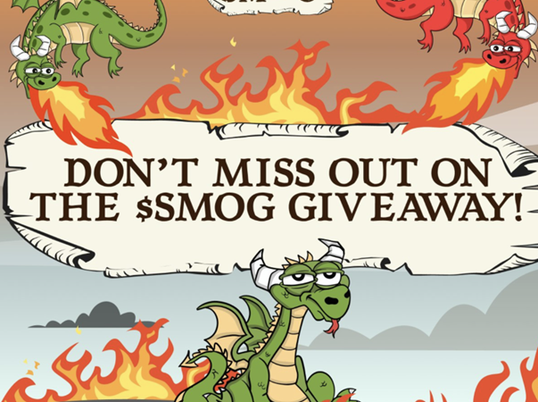 SMOG Skyrockets 600% to $264M As Dragon-themed Meme Coin Airdrops Go Viral