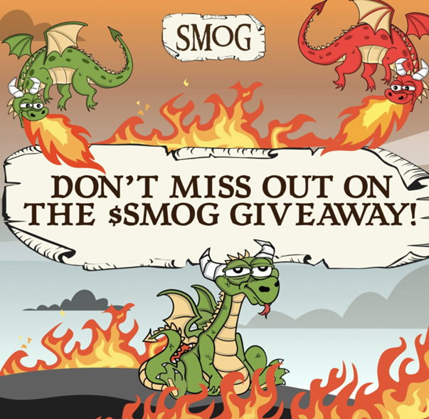 SMOG Skyrockets 600% to $264M As Dragon-themed Meme Coin Airdrops Go Viral