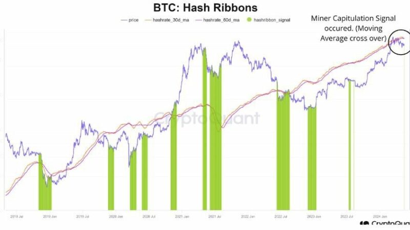 Bitcoin (BTC) Miners Facing Capitulation as Hashrate Declines Post-Halving