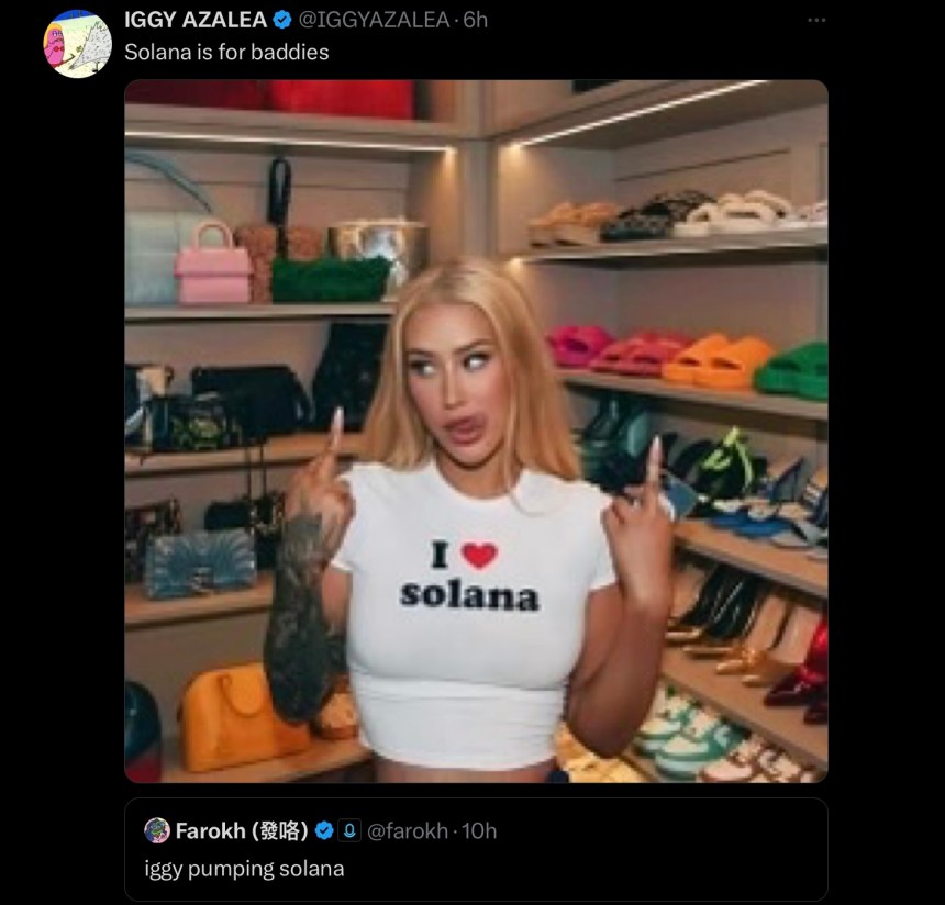 ‘Solana Is For Baddies’: Rapper Iggy Azalea Joins The Controversial Celebrity Token Frenzy