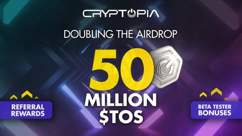 Cryptopia Announces Increased Airdrop Allocation and Beta Tester Rewards