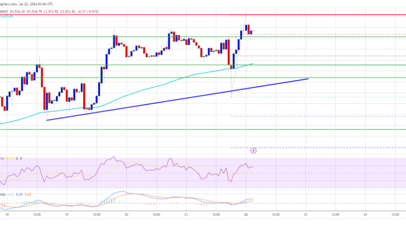 Ethereum Price Climbs: Will It Challenge the $3,700 Mark Again?