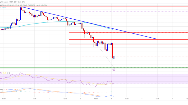 Ethereum Price Plummets: Potential Recovery Hindered by Bearish Pressure