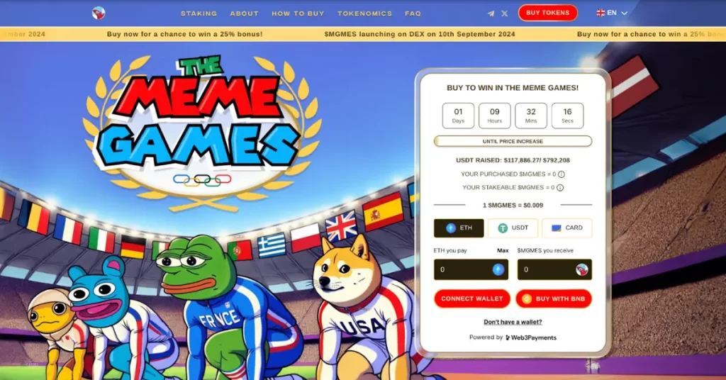 New Crypto to Watch: The Meme Games Launches Presale Ahead of 2024 Olympics