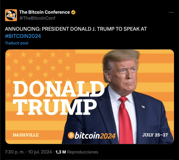 TrumpCoin (DJT) Surges 55% After News Of Trump’s Participation In Bitcoin 2024 Conference
