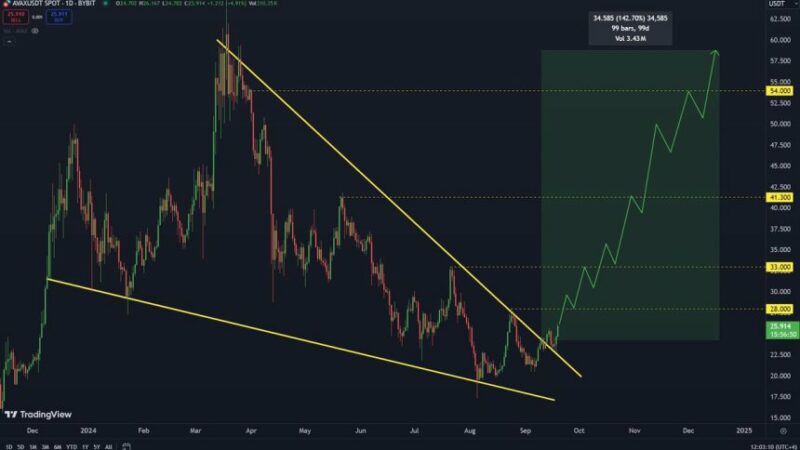 Avalanche (AVAX) Could Rise 50% If It Breaks $28 Resistance – Crypto Analyst