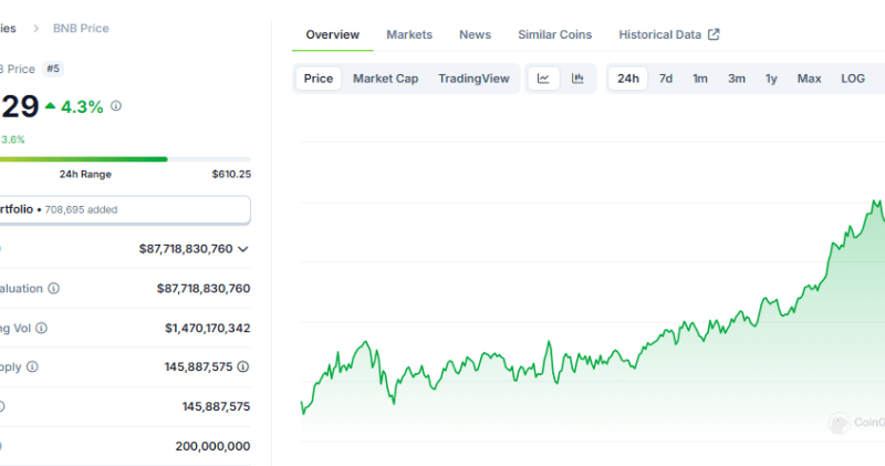 Binance Coin Breaks $600! Is There More Upside Ahead For BNB?