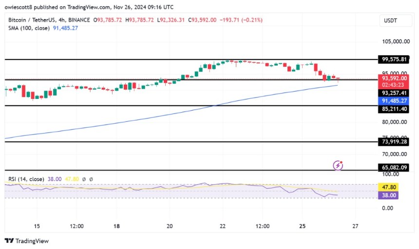 Bitcoin Holds At $93,257 As Bulls Struggle To Avoid Deeper Losses