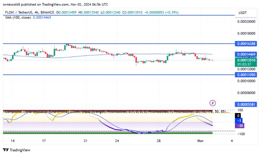 FLOKI Faces Downside Risks: $0.000110 Support Level Under Scrutiny