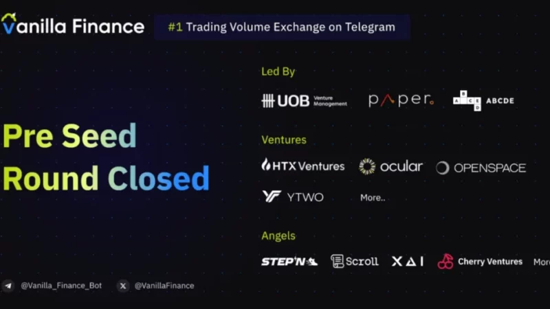 Top Telegram Crypto Exchange Secures Major VC Backing in its Pre Seed Round