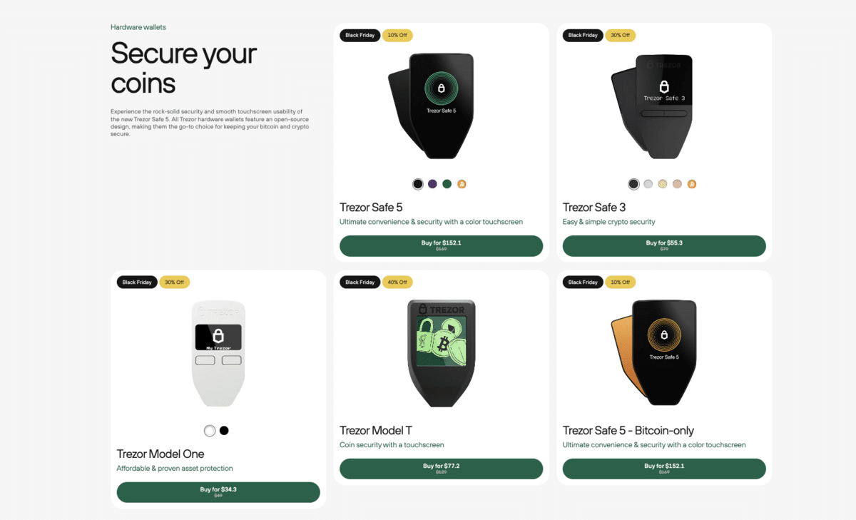 Trezor Announces Exclusive Black Friday 2024 Deals to Secure Your Crypto