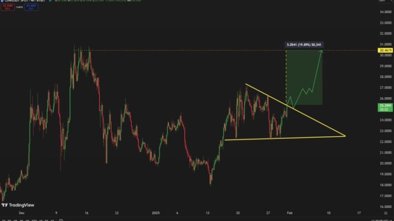 Chainlink Could Target $30 Once It Breaks Bullish Pattern – Top Analyst