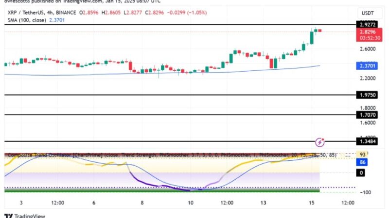 XRP Bullish Surge Takes Price Within Striking Distance Of $2.9